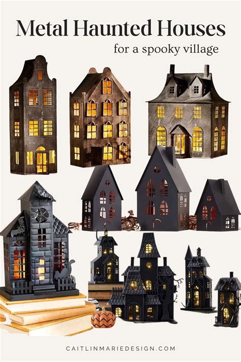 metal haunted house decoration|metal halloween houses.